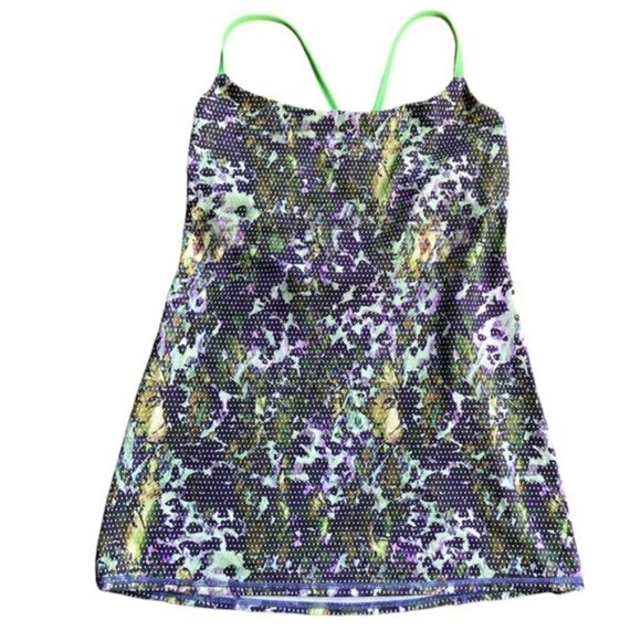 Lululemon Dancing Warrior TankFloral Sport White Multi / Pistachio size 10 - Picture 7 of 10